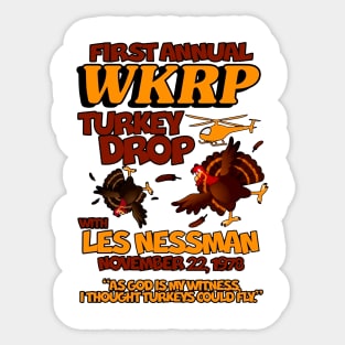 Thanksgiving 1st Annual WKRP Turkey Drop Sticker